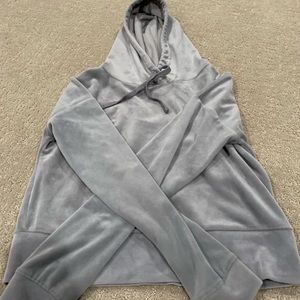 Velvet cropped girls hoodie